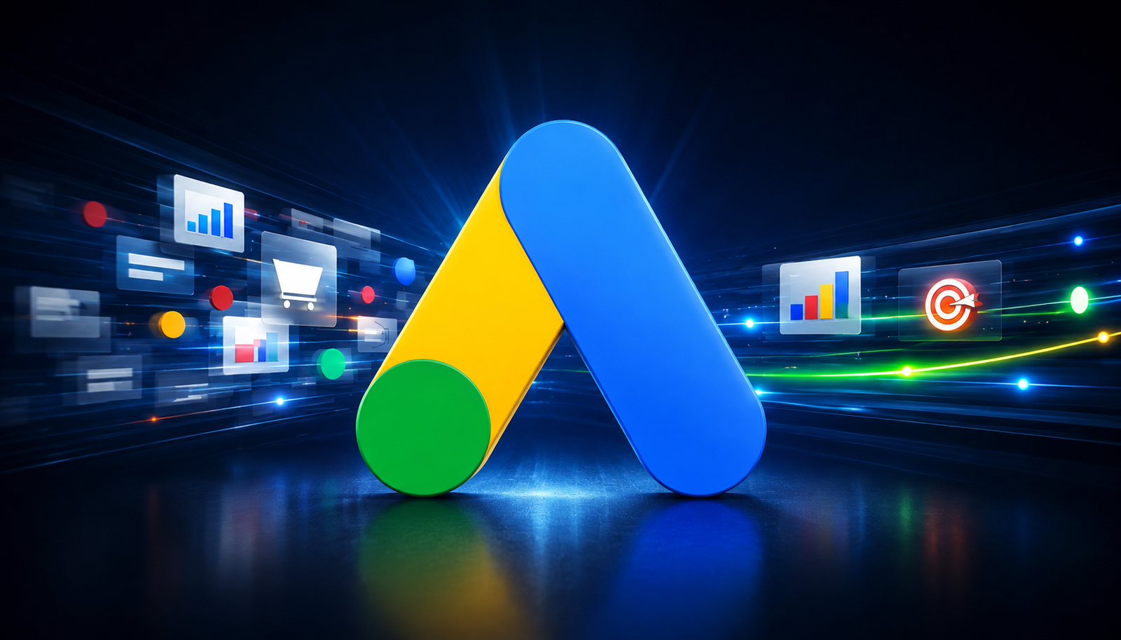 Google Ads analytics on a laptop screen