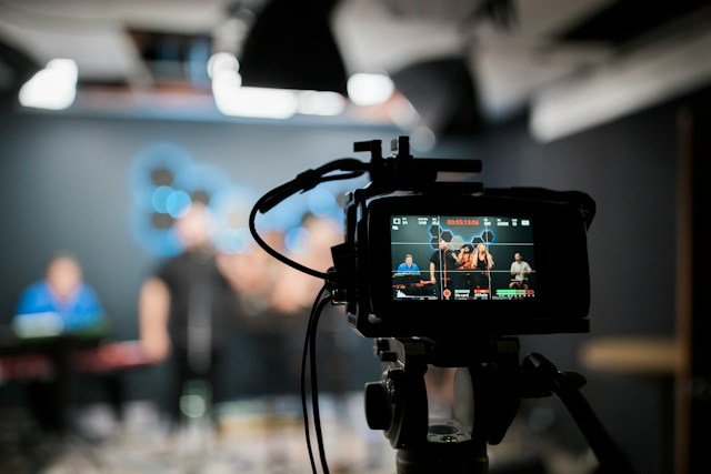 Professional videographer filming product content